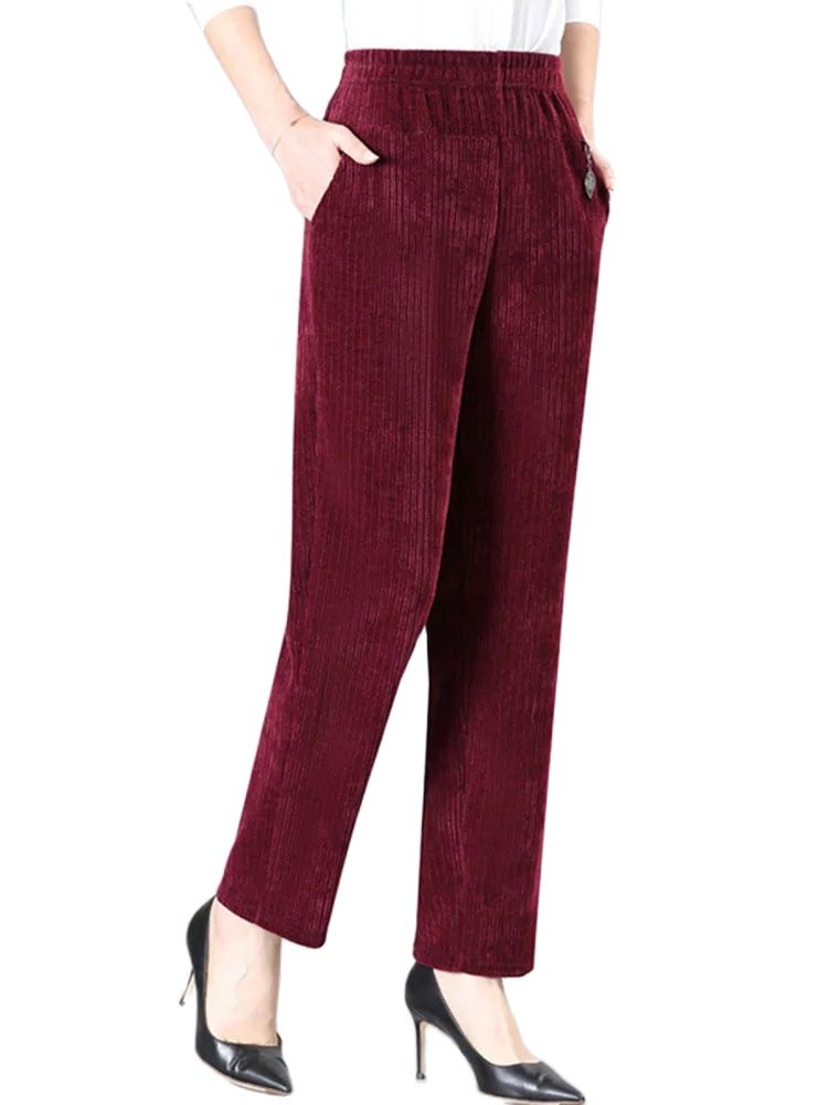 Corduroy Pant Warm - 특대 XL-8XL 코듀로이 바지 중년 여성