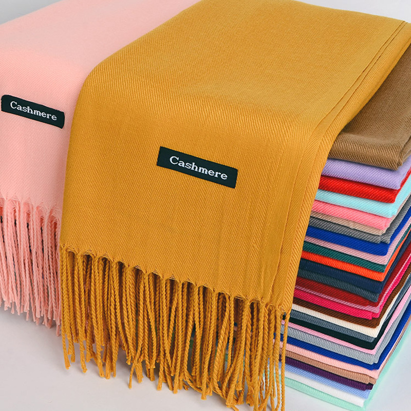 Shawl Wrap Winter - 다목적 모조 캐시미어 스카프 닦았 단색