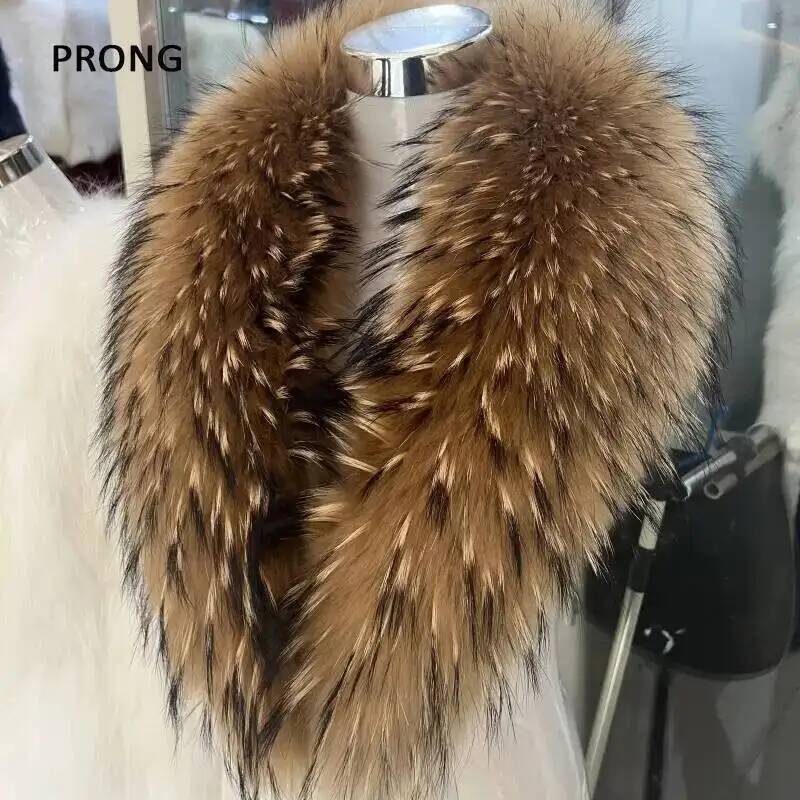 자연 너구리 모피 칼라 리얼 모피 스카프 여성 겨울 럭 - Shawl Wrap Winter 리뷰 및 가격