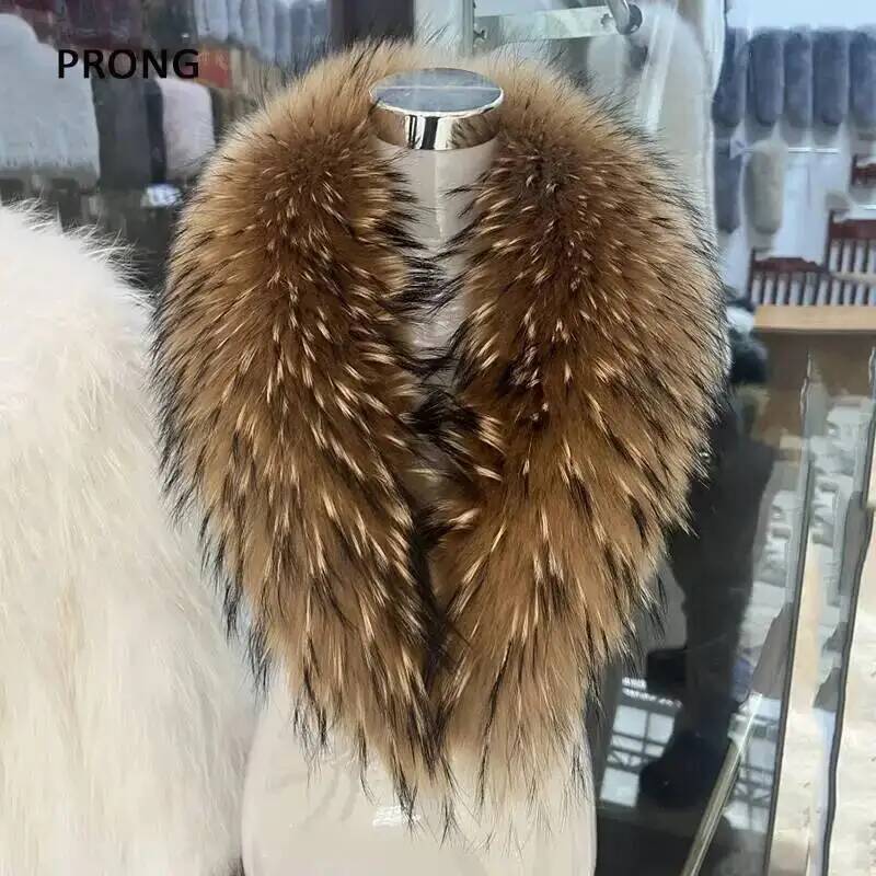 자연 너구리 모피 칼라 리얼 모피 스카프 여성 겨울 럭 - Shawl Wrap Winter 리뷰 및 가격