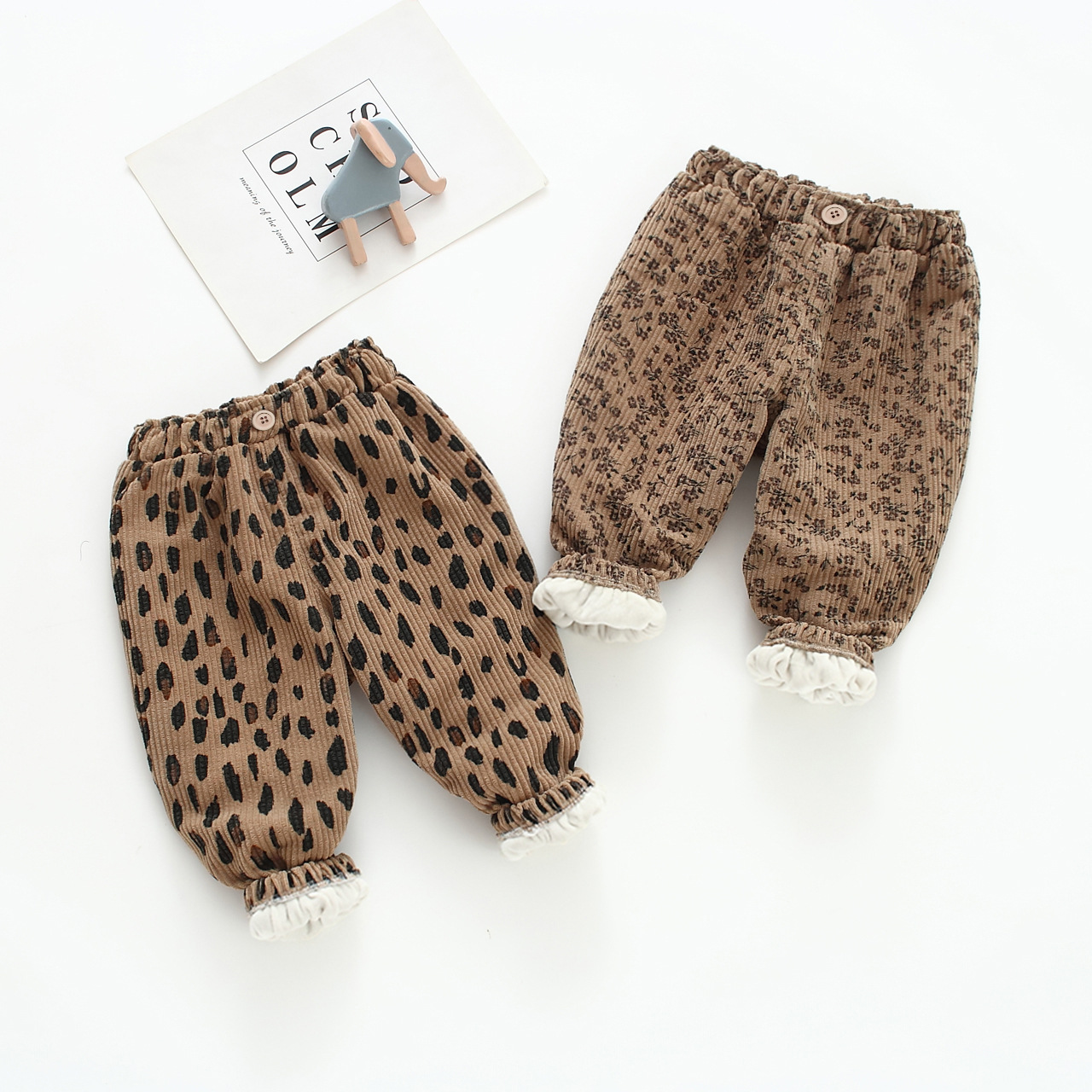 유아용 코듀로이 바지 양털 안감 레오파드 꽃무늬 하렘  - Corduroy Pant Warm 리뷰 및 가격