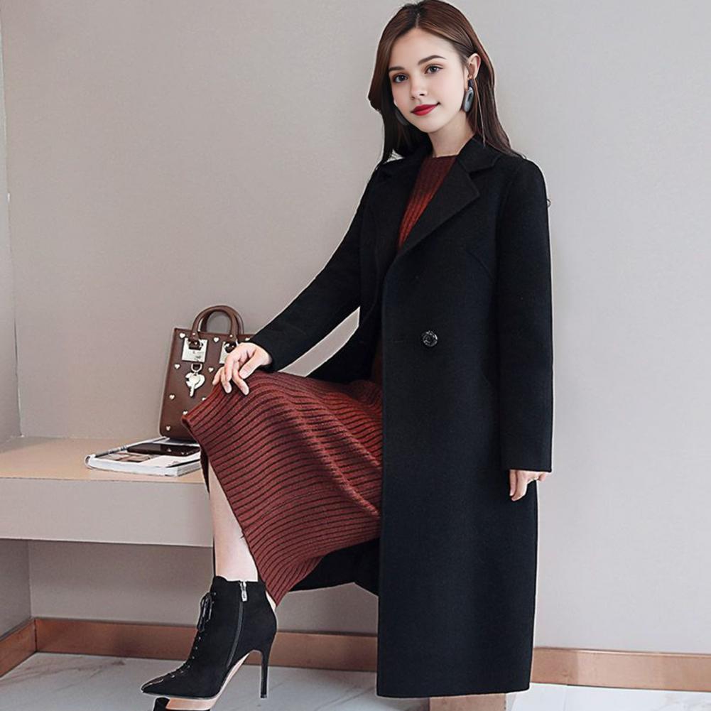 2025 우아한 여성용 울 코트 노치 라펠 싱글 브레스 - Wool Coat Peacoat 리뷰 및 가격
