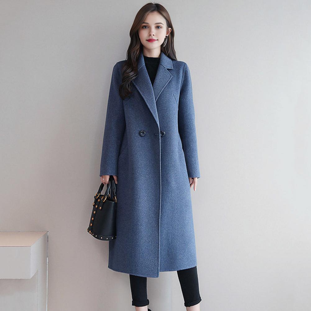 2025 우아한 여성용 울 코트 노치 라펠 싱글 브레스 - Wool Coat Peacoat 리뷰 및 가격