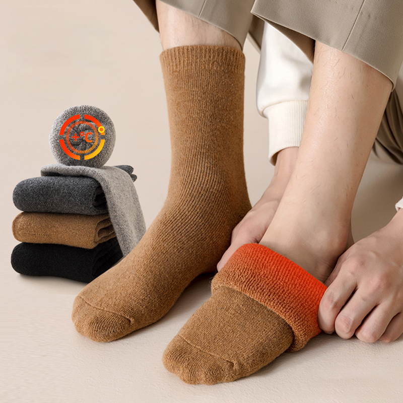 2켤레 겨울용 따뜻한 양말 남성용 초두꺼운 플러시 단색 - Thermal Sock Wool 리뷰 및 가격
