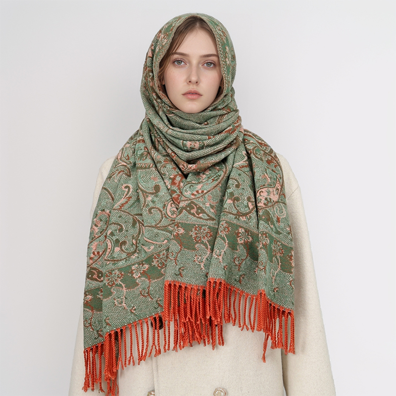 2024 패션 민족 스타일 여성 페이즐리 자카드 스카프 - Shawl Wrap Winter 리뷰 및 가격