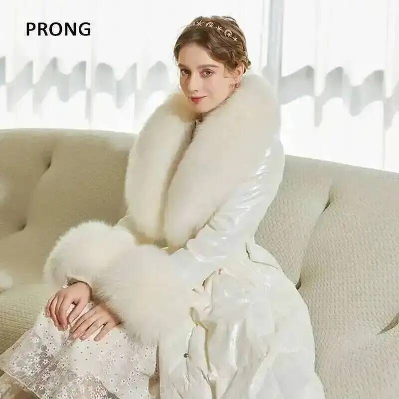 100% 진짜 여우 모피 칼라 겨울 코트 재킷, 모피  - Shawl Wrap Winter 리뷰 및 가격