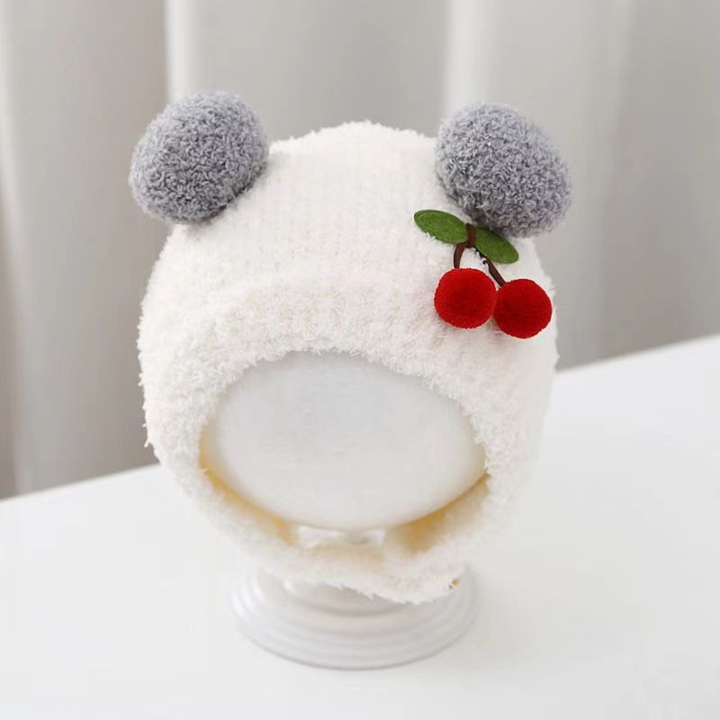 겨울 따뜻한 아기 비니 귀여운 체리 풀오버 캡 귀 보호 - Knit Beanie Hat Warm 리뷰 및 가격
